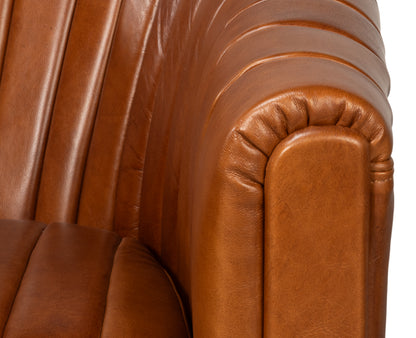 Essex Havana Brown Leather Swivel Chair