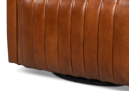 Essex Havana Brown Leather Swivel Chair