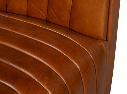 Essex Havana Brown Leather Swivel Chair