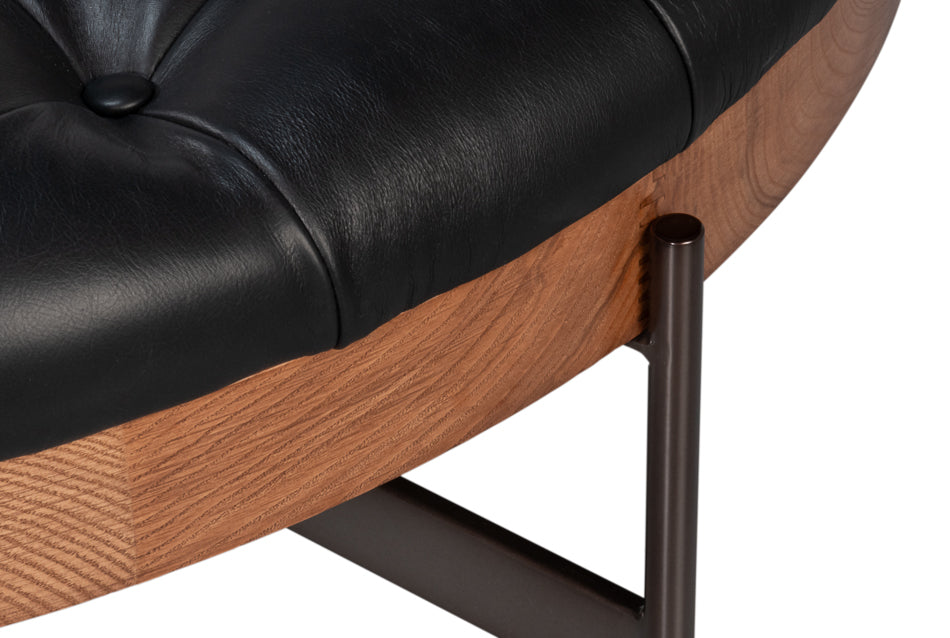 Corbet Tufted Leather Cocktail Ottoman