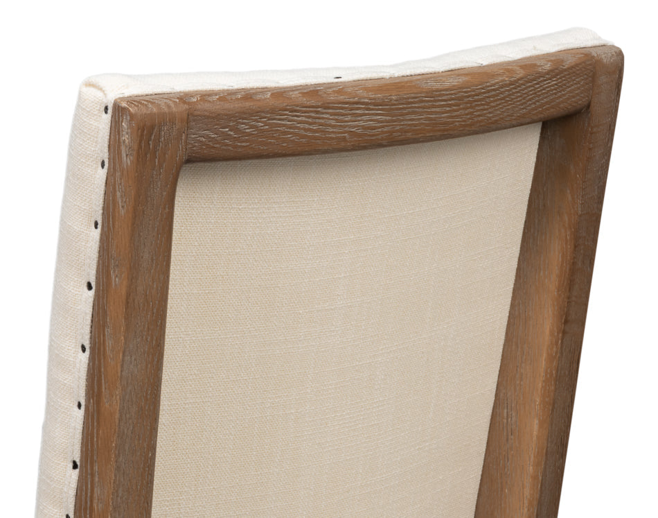 Sarreid Bauhaus Ivory Linen Armless Dining Chair (Set Of 2)