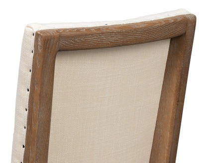 Sarreid Bauhaus Ivory Linen Armless Dining Chair (Set Of 2)