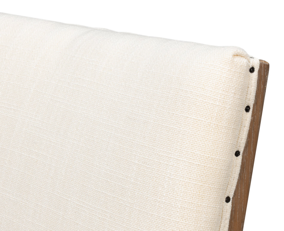 Sarreid Bauhaus Ivory Linen Armless Dining Chair (Set Of 2)