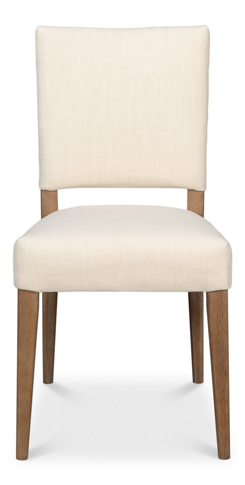 Sarreid Bauhaus Ivory Linen Armless Dining Chair (Set Of 2)