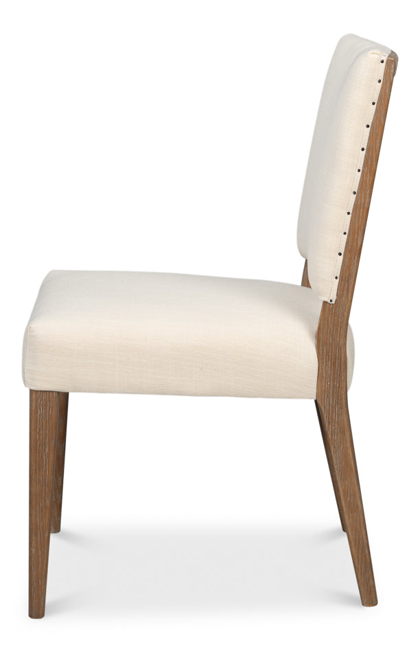 Sarreid Bauhaus Ivory Linen Armless Dining Chair (Set Of 2)
