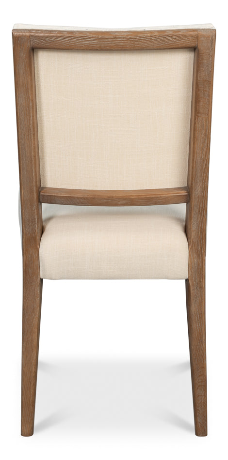 Sarreid Bauhaus Ivory Linen Armless Dining Chair (Set Of 2)