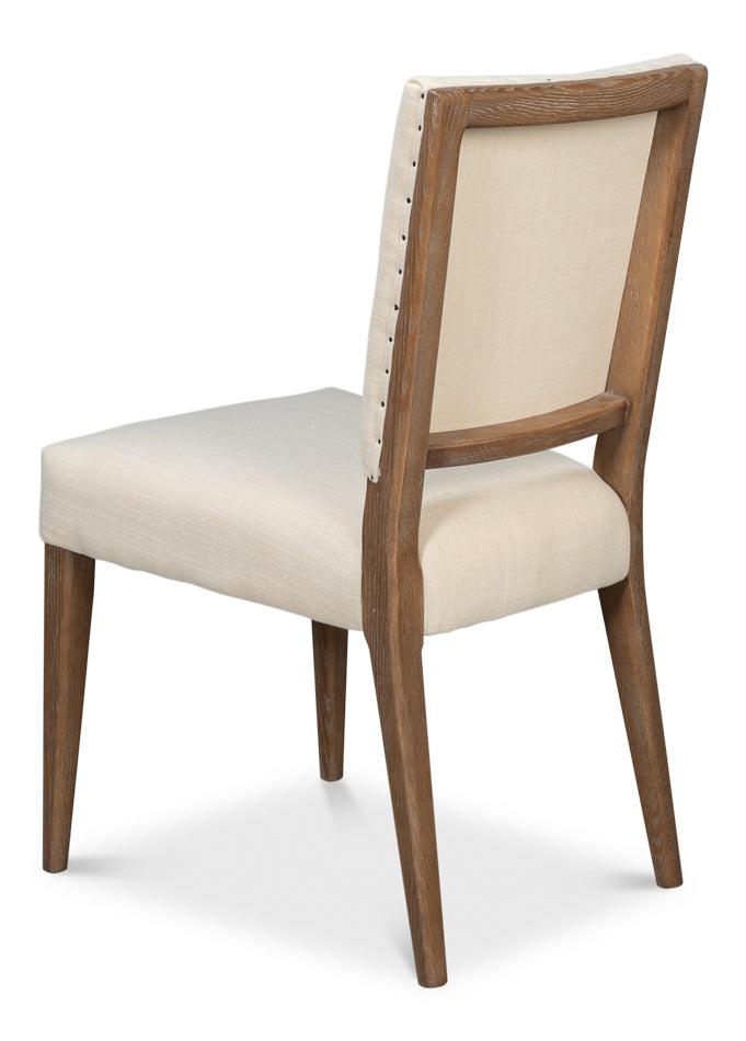 Sarreid Bauhaus Ivory Linen Armless Dining Chair (Set Of 2)
