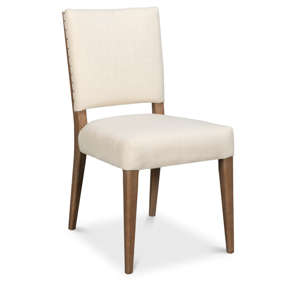 Sarreid Bauhaus Ivory Linen Armless Dining Chair (Set Of 2)