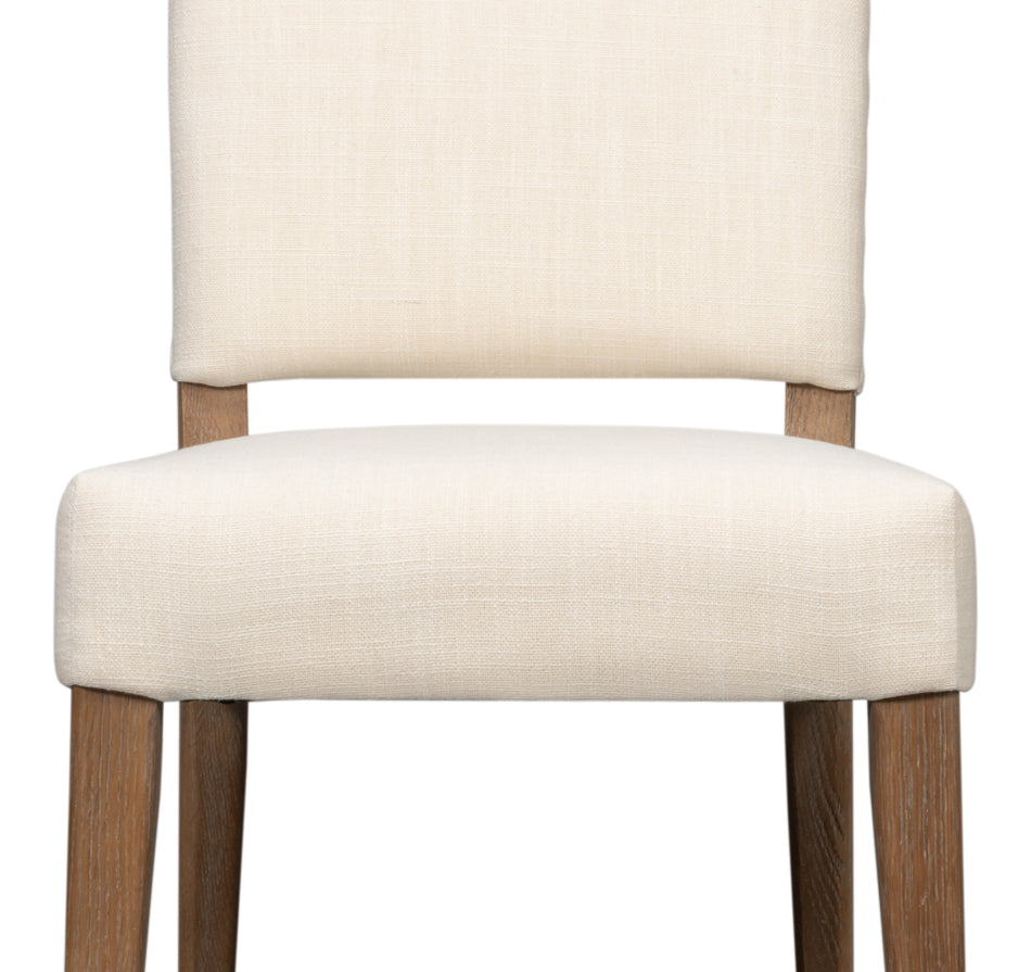 Sarreid Bauhaus Ivory Linen Armless Dining Chair (Set Of 2)