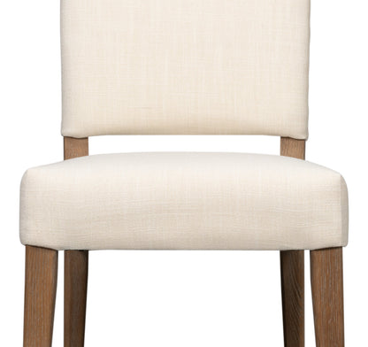 Sarreid Bauhaus Ivory Linen Armless Dining Chair (Set Of 2)