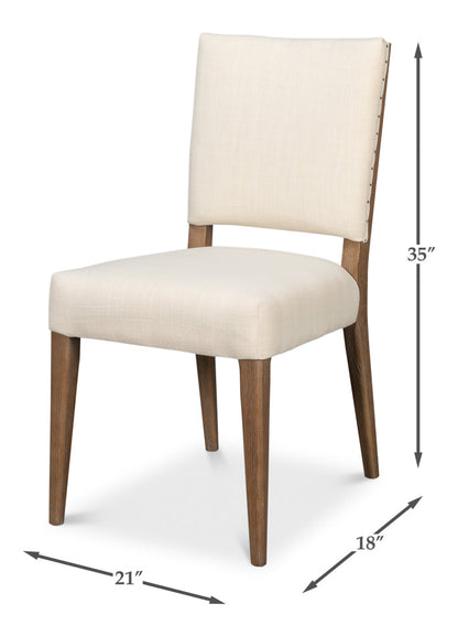Sarreid Bauhaus Ivory Linen Armless Dining Chair (Set Of 2)