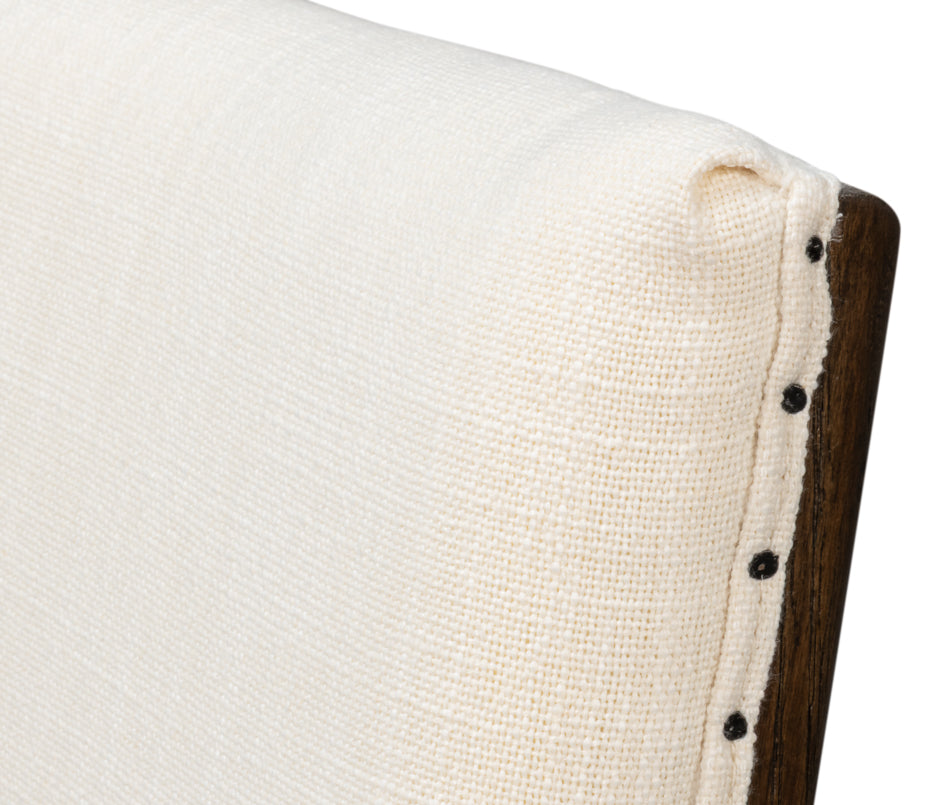 Sarreid Bauhaus Ivory Linen Armless Dining Chair (Set Of 2)