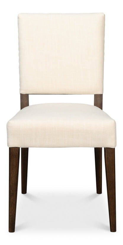 Sarreid Bauhaus Ivory Linen Armless Dining Chair (Set Of 2)