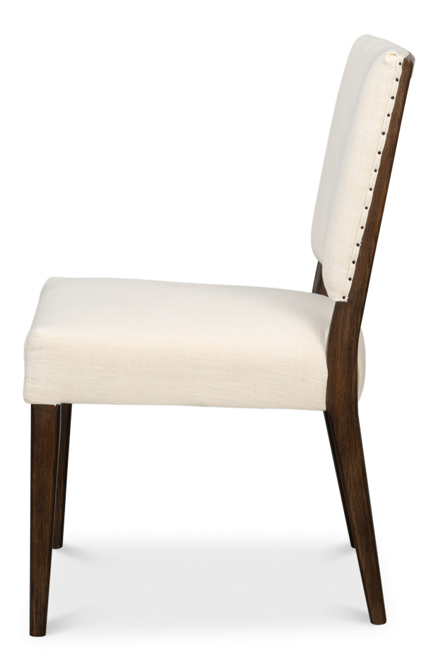 Sarreid Bauhaus Ivory Linen Armless Dining Chair (Set Of 2)