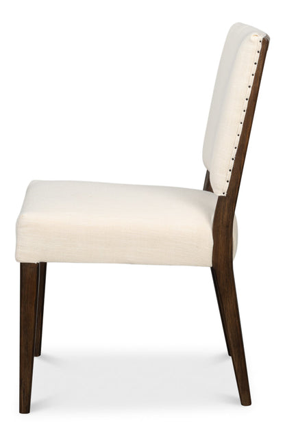 Sarreid Bauhaus Ivory Linen Armless Dining Chair (Set Of 2)