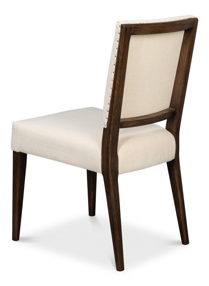 Sarreid Bauhaus Ivory Linen Armless Dining Chair (Set Of 2)