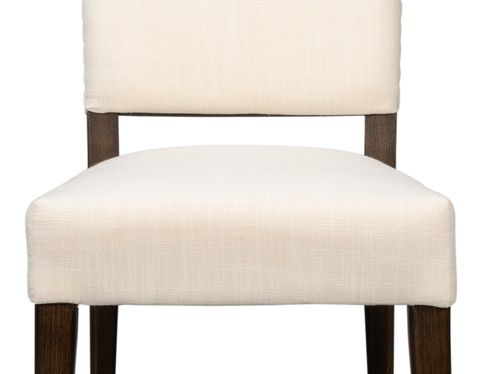 Sarreid Bauhaus Ivory Linen Armless Dining Chair (Set Of 2)