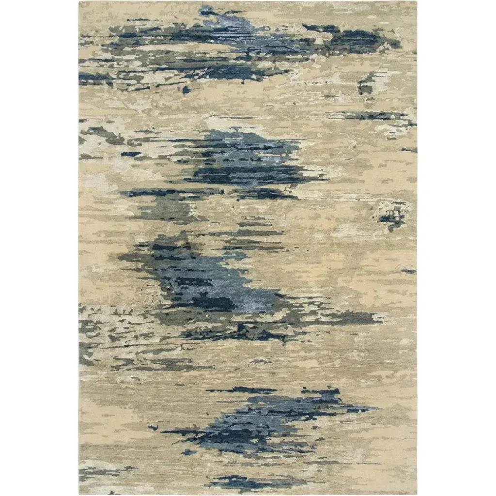 Armi Abstract Blue Large Area Rugs For Living Room