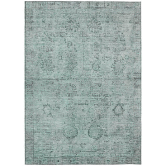 Laeanor Teal Washable Indoor-Outdoor Rug