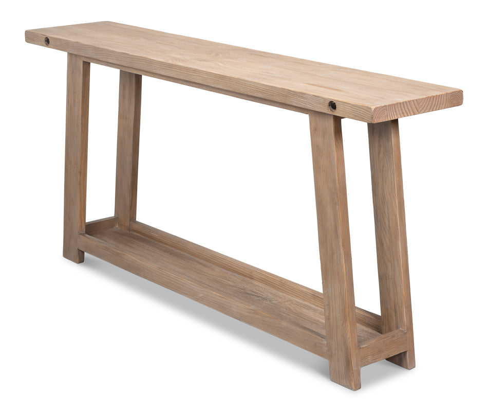 Sarreid Farmhouse Wooden Rectangular Console Table