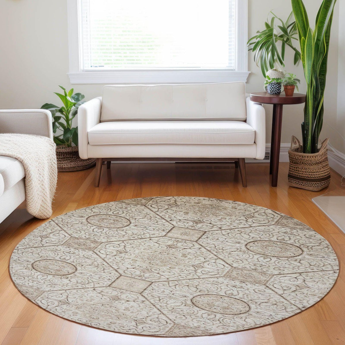 Iriora Brown Washable Indoor-Outdoor Rug