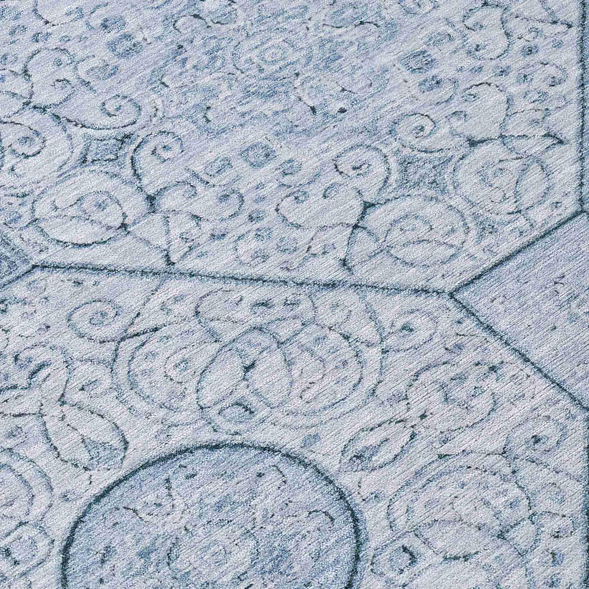 Iriora Blue Washable Indoor-Outdoor Rug