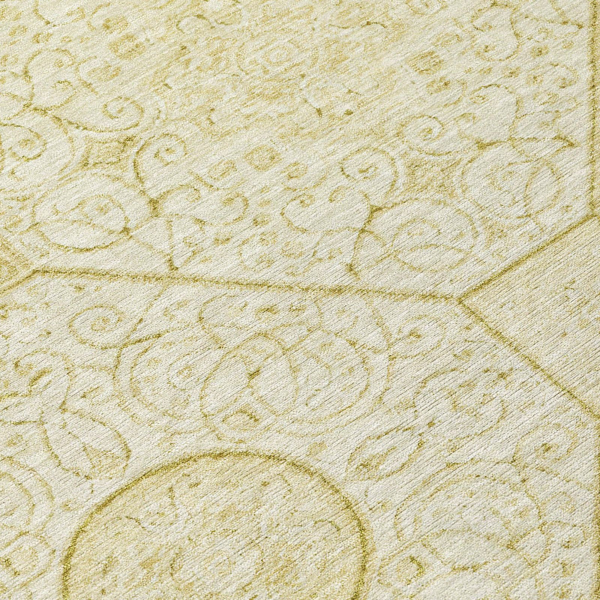 Iriora Gold Washable Indoor-Outdoor Rug