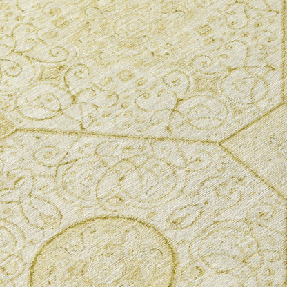 Iriora Gold Washable Indoor-Outdoor Rug