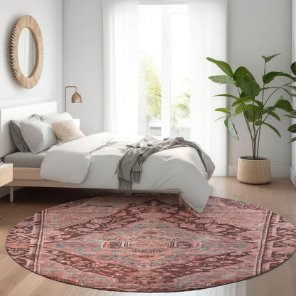 Kaelanor Orange Washable Indoor-Outdoor Rug