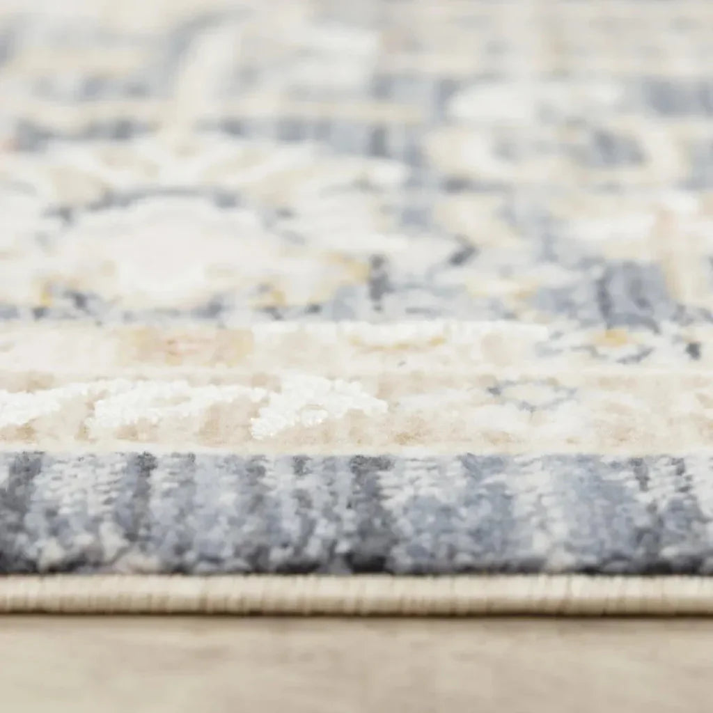 Curl Medallion Blue Area Rugs For Living Room - LOOMLAN - LOOMLAN - Area Rugs