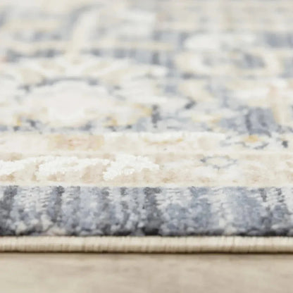 Curl Medallion Blue Area Rugs For Living Room - LOOMLAN - LOOMLAN - Area Rugs