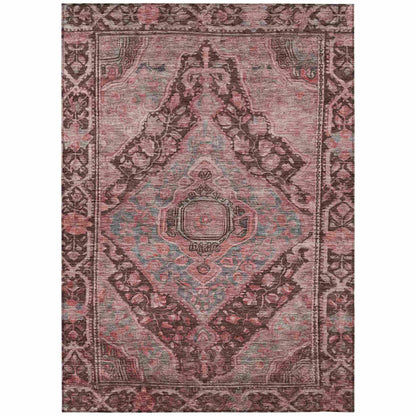 Kaelanor Orange Washable Indoor-Outdoor Rug