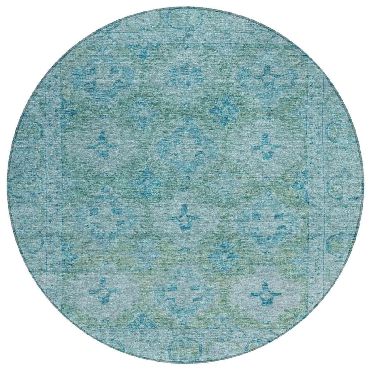 Jaelora Teal Washable Indoor-Outdoor Rug