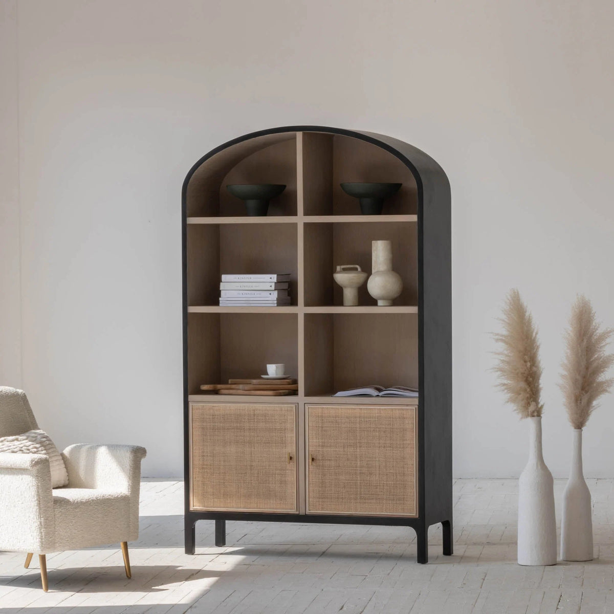 Pietro Two-Tone Rattan Bookcase - view 9