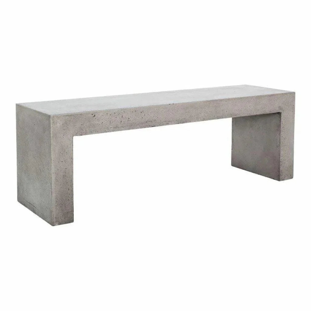Moe's Home 55.25 Inch Outdoor Bench Grey Contemporary