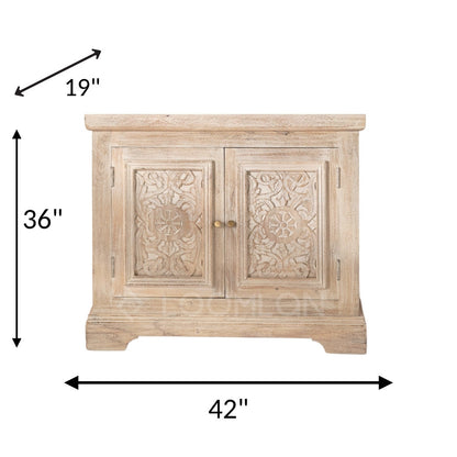 Olyndra Wooden White Wash Accent Cabinet