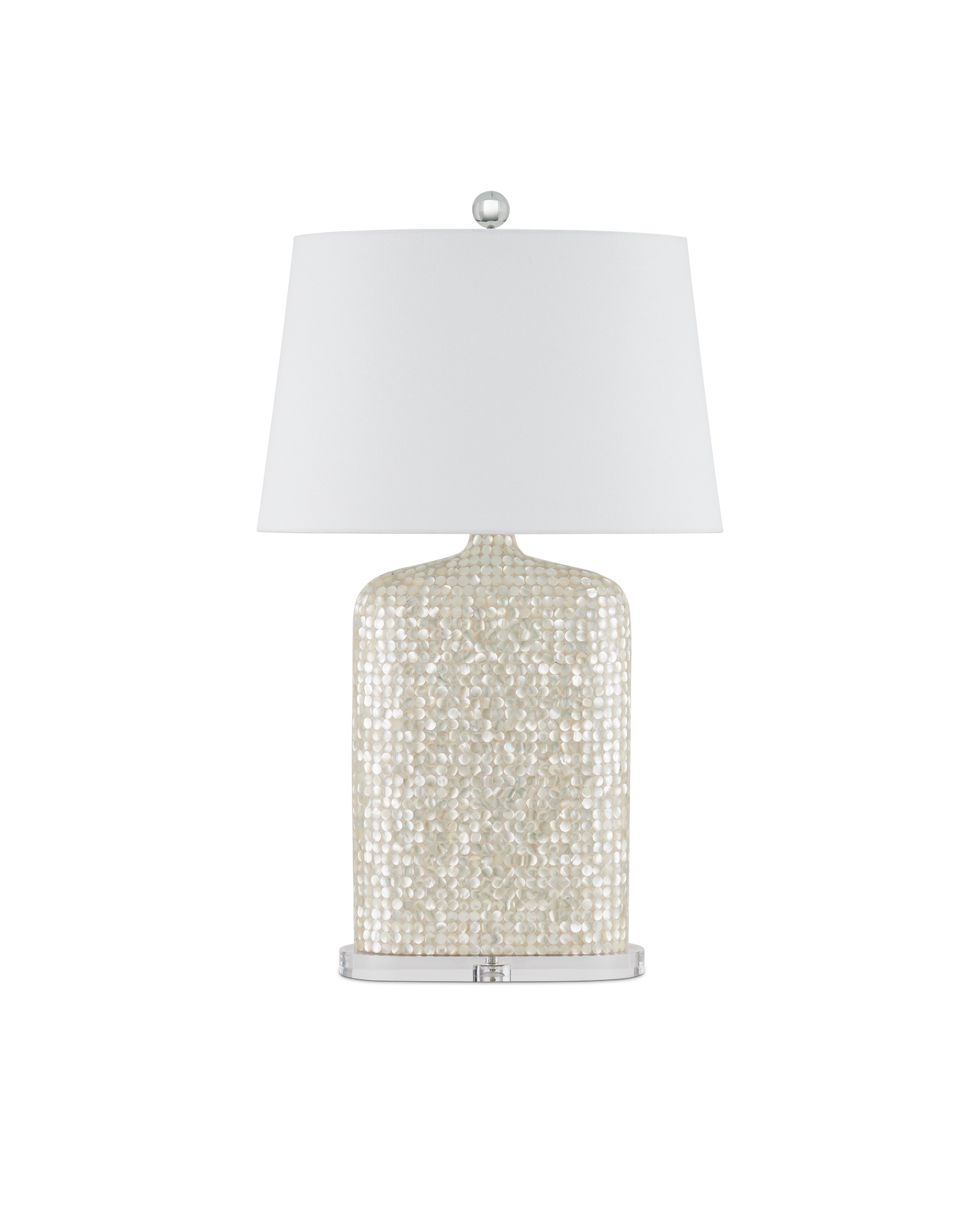 Gerri Dot Mother Of Pearl and Acrylic White Table Lamp