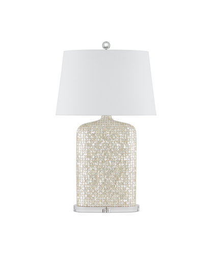 Gerri Dot Mother Of Pearl and Acrylic White Table Lamp