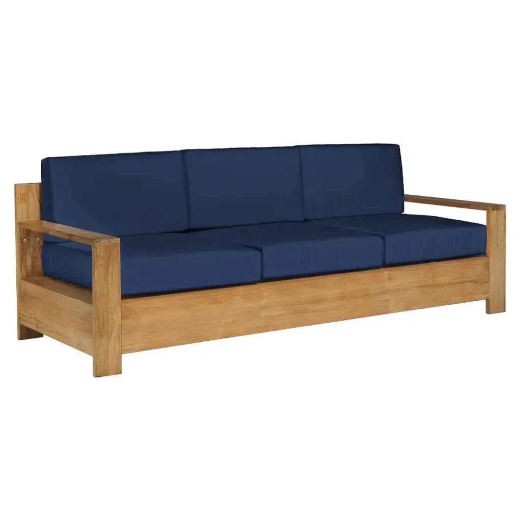 Qube Teak Deep Outdoor Couch with Sunbrella Cushions -- view 11
