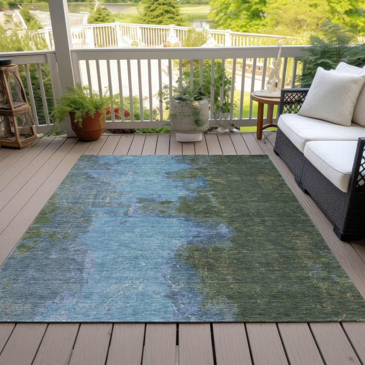 Iriion Cactus Washable Indoor-Outdoor Rug