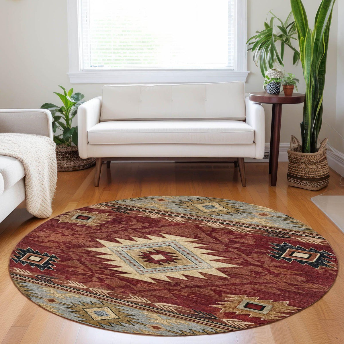 Jaelas Orange Washable Indoor-Outdoor Rug