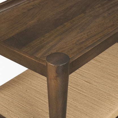 Bondi Dark Brown Mango Wood & Paper Rope Console Table -- Dark Brown