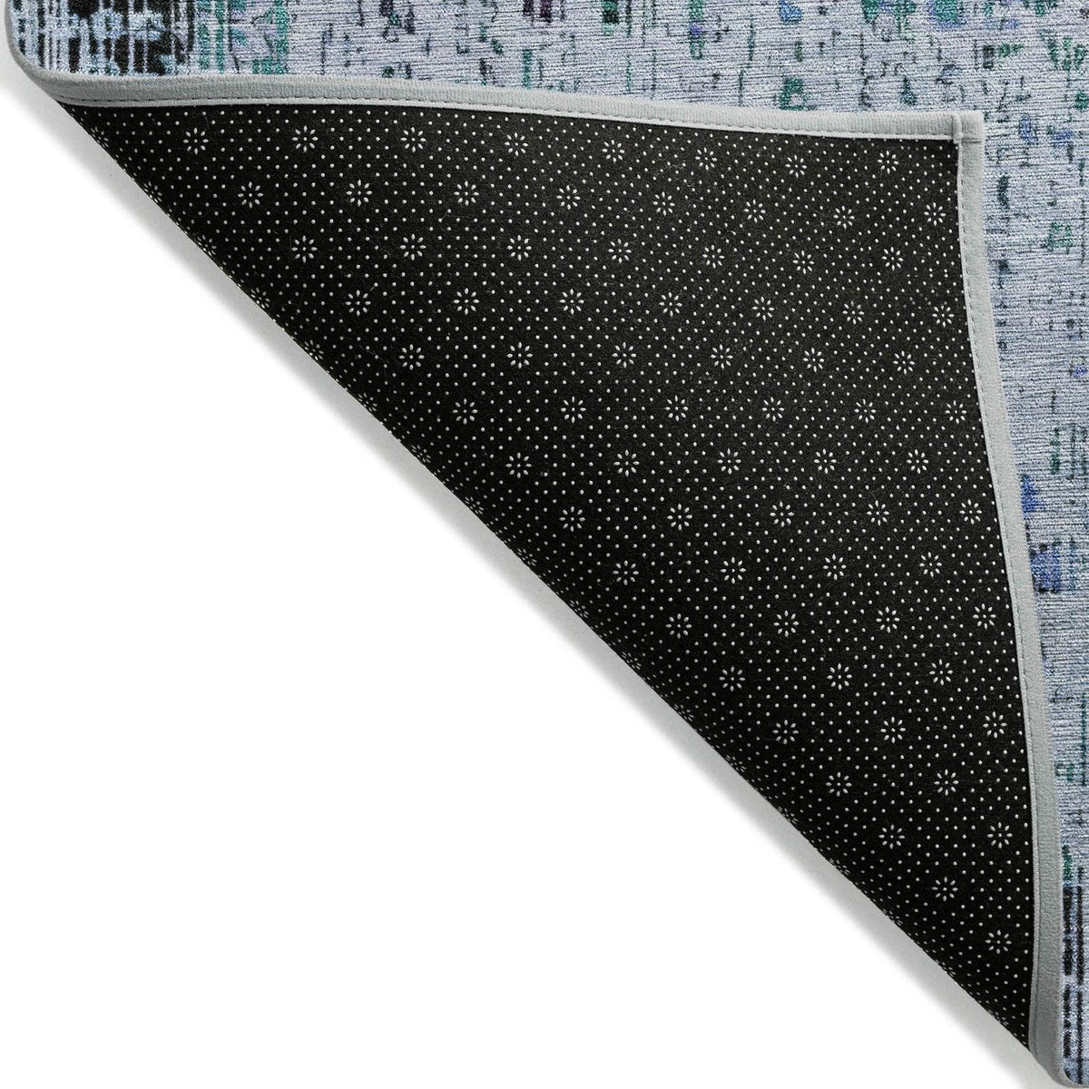 Haelon Blue Washable Indoor-Outdoor Rug