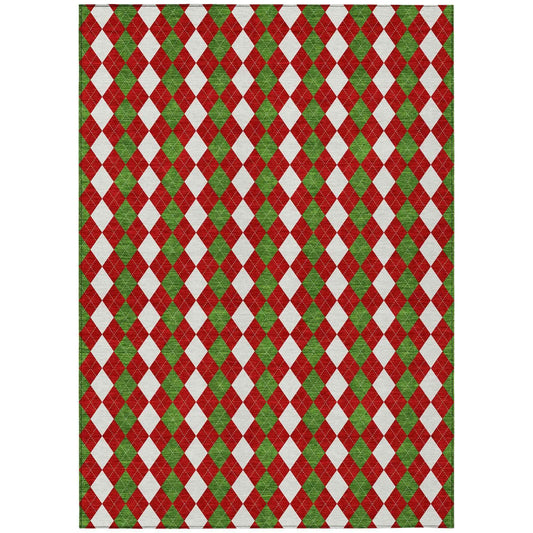 Paelira Red Washable Indoor-Outdoor Rug