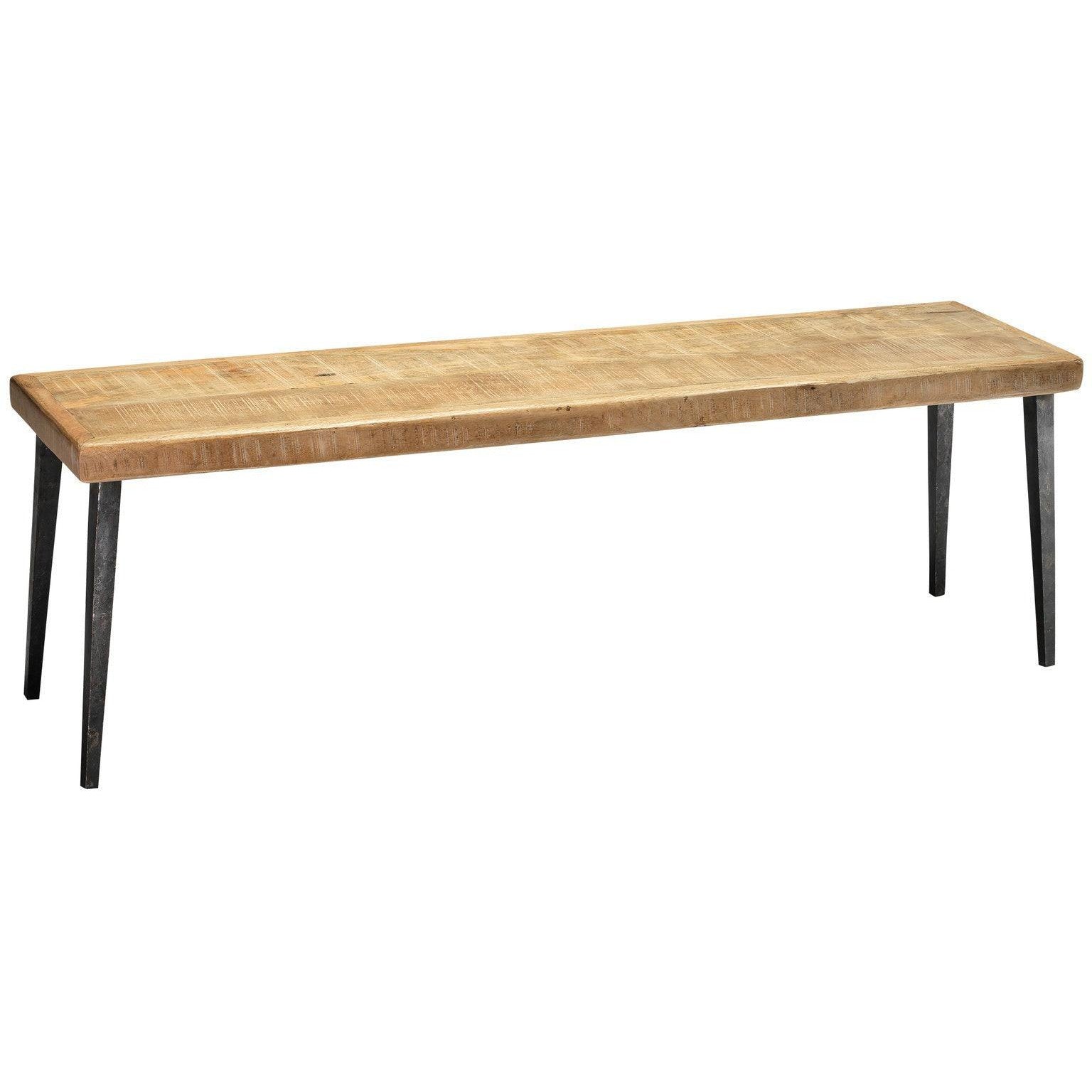 57" Wood Top Metal Base Dining Bench Dining Benches Sideboards and Things By Jamie Young