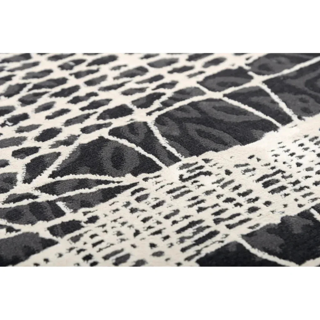 Dish Abstract Black Kitchen Hallway Runner Rug - LOOMLAN - LOOMLAN - Area Rugs