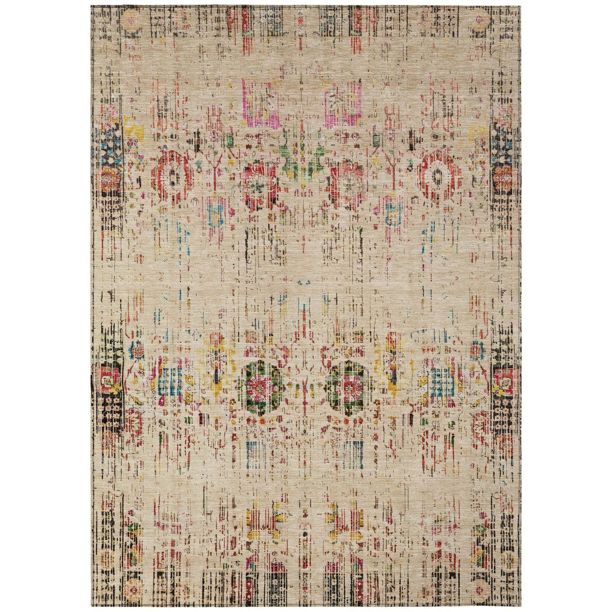 Haelon Beige Washable Indoor-Outdoor Rug