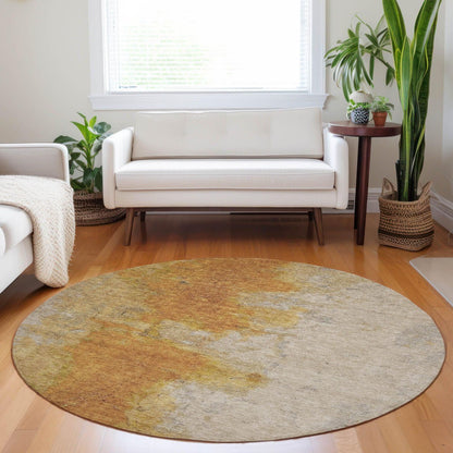Iriel Orange Washable Indoor-Outdoor Rug