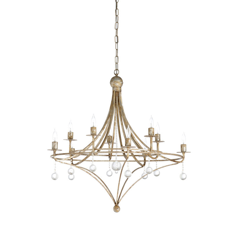 Martha 10-Light Silver Crystal Chandelier