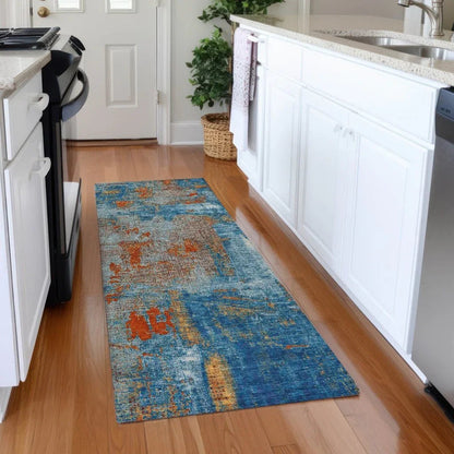 Aria Navy Washable Indoor-Outdoor Rug-Outdoor Rugs-LOOMLAN Rugs-LOOMLAN